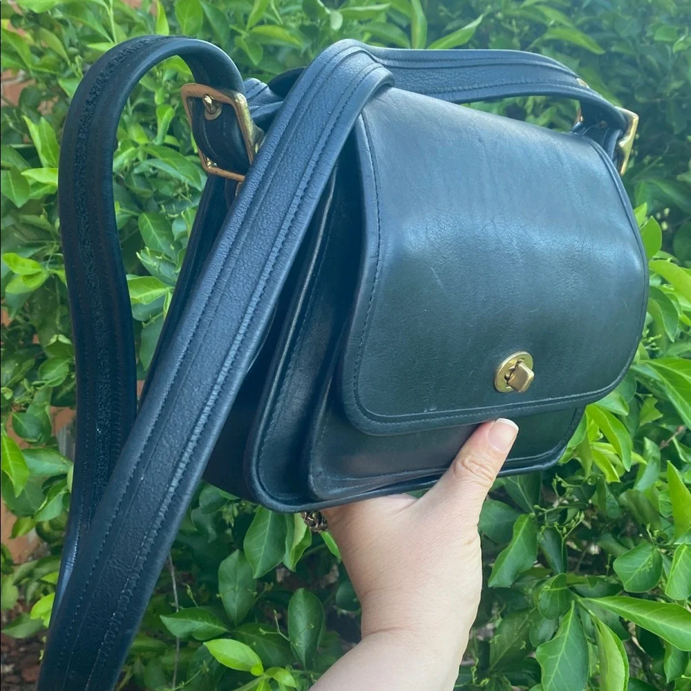 🖤🖤Vintage Coach Rambler’s Legacy Crossbody Bag 9061 Black Glove Tanned Leather🖤🖤 - Picture 5 of 17